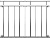 Clôture de balcon, balcon français, clôture, cloison de balcon, acier inoxydable, 128 x 90 cm