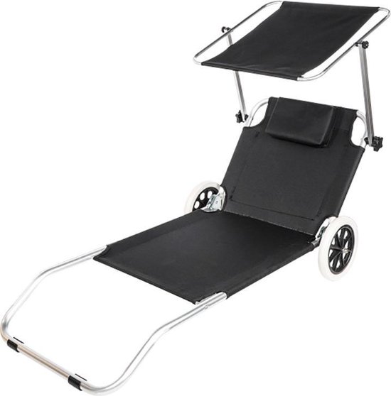 Aluminium strandstoel met wielen - Campingstoel - | bol.com