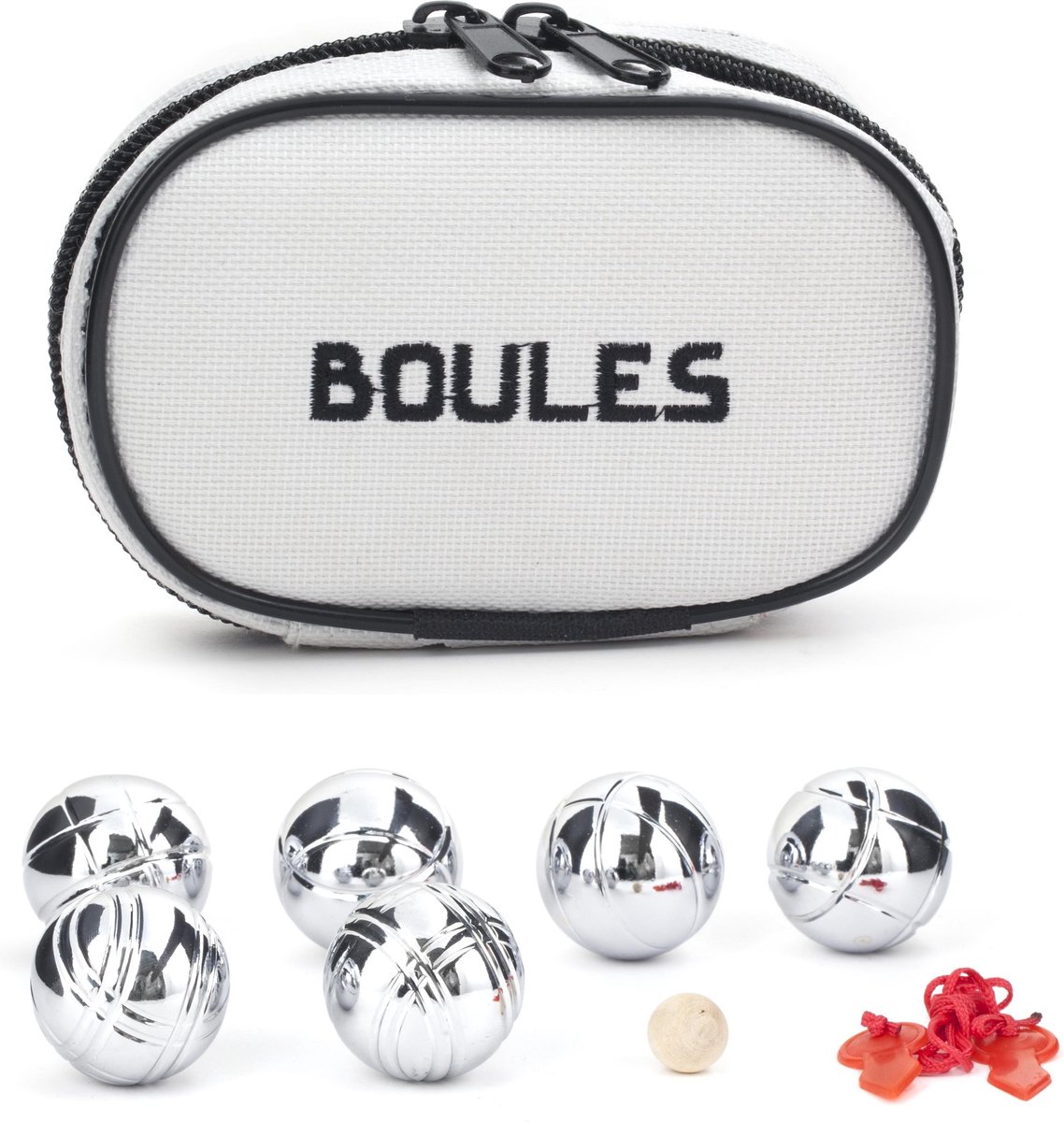 Kikkerland Jeu de Boules Set - 6 Ballen - Petanque - Zilver - Buitenspeelgoed - Voor kinderen - Small - Buiten spelen - Kikkerland