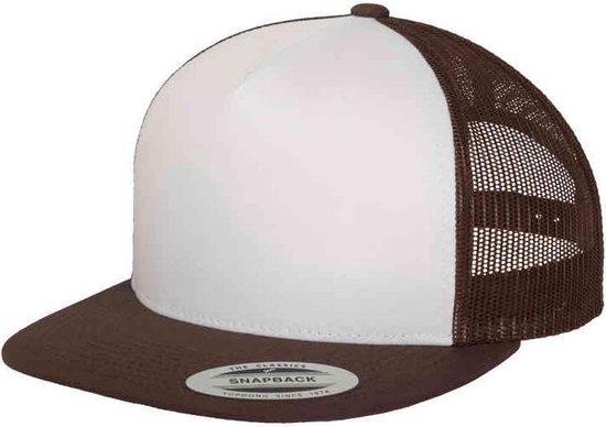 Flexfit - Classic Trucker brn/wht/brn one size Trucker pet - Bruin/Wit