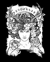 Book of Shadows: Art Nouveau Witch 8'' x 10'' 152 Spell Cast Papers