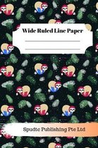 Cute Sloth Theme Wide Ruled Line Paper