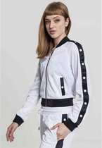 Urban Classics - Button Up Trainings jacket - M - Wit/Zwart