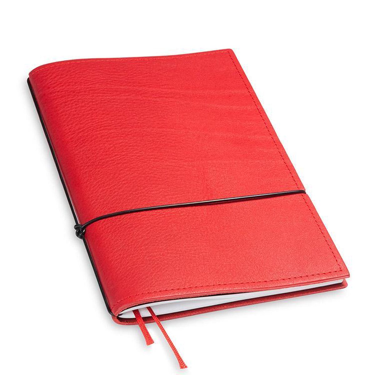 X17 Notebook A5 Leder Natur Rood - 1 katern