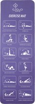 JAP Sports - Yogamat - Anti slip met 12 oefeningen - Fitness, workout, aerobics etc. - Extra dik - Zacht en licht - Eco friendly - Anti bacterie - Paars