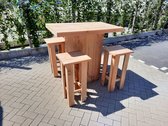 Statafel set “Malibu” van douglas hout 76x120cm 5 delige barset