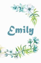 Emily: Cute Personalized Name Notebook Journal Diary - abstract flower