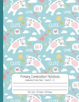 Primary Composition Notebook Handwriting Practice Paper: Cute Cat