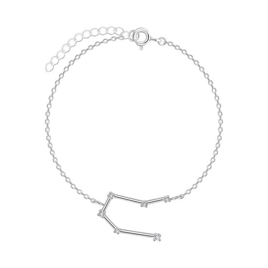 Joy|S - Zilveren sterrenbeeld armband Gemini Tweeling met zirkonia