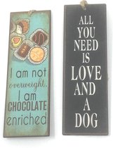 Boekenlegger Metaal Met Spreuken Hond Chocolade Teksten Set Van 2