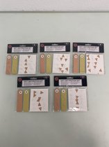 Cadeauversiering decoratie set 2-delig - set van 5 stuks (goud/rosé)