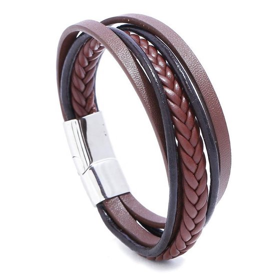 الغرور إصرار بابوا غينيا الجديدة  25 - Leren armband bruin - Bruine Lederen armband - Echt leer - 22,5 cm |  bol.com