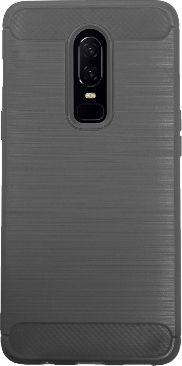 BMAX Carbon soft case hoesje voor OnePlus 6 / Soft cover / Telefoonhoesje / Beschermhoesje / Telefoonbescherming - Grijs