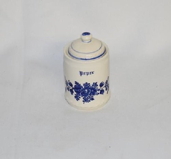 Pot à épices: Poivre, vieux hollandais, écru / bleu, 11 x Ø 6 cm