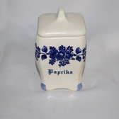 Kruidenpotje: Paprika, oudhollands, ecru/blauw, 11 x Ø 7 cm