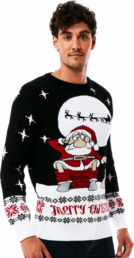 Foute Kersttrui Dames & Heren - Christmas Sweater - "Kerstman Redt de WC Niet" - Kerst trui Mannen & Vrouwen Maat XXXL