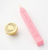 Wax seal | zegel set | krans | met roze wax