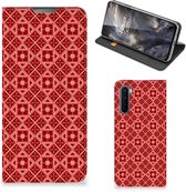 Stand Case OnePlus Nord Smartphone Hoesje Batik Red