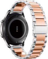 Smartwatch bandje - Geschikt voor Samsung Galaxy Watch 46mm, Samsung Galaxy Watch 3 45mm, Gear S3, Huawei Watch GT 2 46mm, Garmin Vivoactive 4, 22mm horlogebandje - RVS metaal - Fungus - Scha