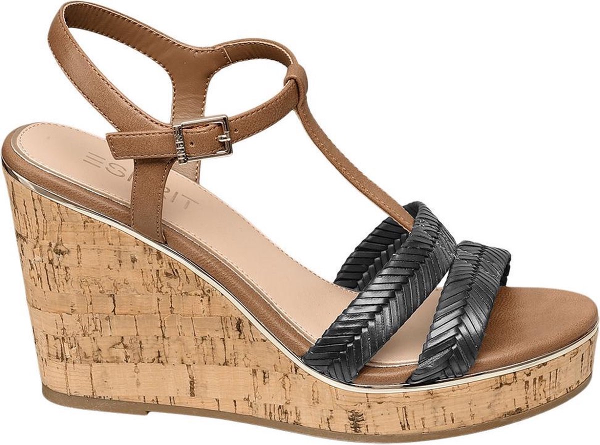 ruw Invloedrijk gunstig Esprit Dames Bruine sandalette kurk - Maat 39 | bol.com