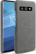 Samsung Galaxy S10 Backcover - Grijs - Stof textuur canvas
