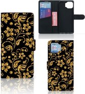Telefoonhoesje Motorola Moto G 5G Plus Bookcase Cadeau voor Oma Gouden Bloemen