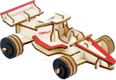 Bouwpakket 3D Puzzel Formule 1- auto van hout- kleur