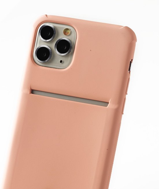 heerlijkheid US dollar som Apple iPhone 6 / 6s plus silicone hoesje roze met koord salmon en ruimte  voor pasje | bol.com
