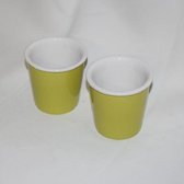 Beker Gusta Lime-groen, set van 2 stuks, 8.5 x Ø 8.5 cm