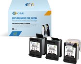 G&G HP 302XL Remanufactured ink Cartridges- Ecosaver Compatible/ zwart - 3 pakken een set