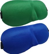3D Slaapmaskers Blauw & Groen - Thuis – Slaapmasker - Verduisterend - Onderweg - Vliegtuig - Festival - Slaapcomfort - oDaani
