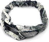 Haarband Twist Snake Print Grijs