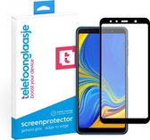 Glazen Screenprotector voor Samsung Galaxy A7 (2018) (VOLLEDIG DEKKEND) (ZWART) | Tempered glass | Gehard glas