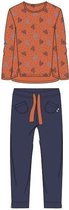 Woody pyjama meisjes – oranje – heart dots all-over print – 172-1-YSL-Z/963 – maat 128