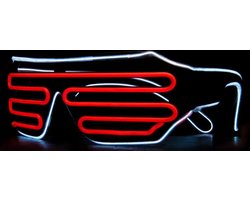 LED Bril Shutter - Rood Wit - Lichtgevende Bril - Feestbril - Partybril - Festival Bril