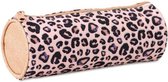 Mixed designs pennenzak rond 23 cm pink leopard