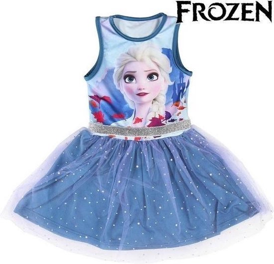 leven Bully Banzai Disney Frozen 2 Elsa jurk verkleedjurk prinsessen jurk blauw 92-98 | bol.com
