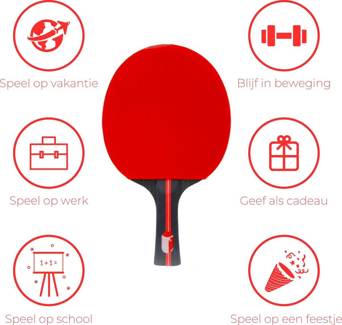 EdelSport – Tafeltennis – Pingpongballen - Tafeltennis Set - Pingpong – Tafeltennisbatjes - Pingpongbatjes - Tafeltennis net — afbeelding 4
