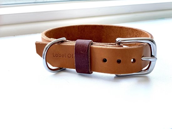 monteren Miljard In de meeste gevallen Leren halsband hond - handgemaakt - bruin - 37 cm tot 43 cm | bol.com