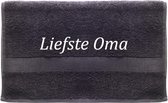 Handdoek - Liefste Oma - 100x50cm - Grijs