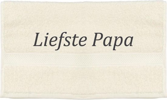 Handdoek - Liefste Papa - 100x50cm - Creme
