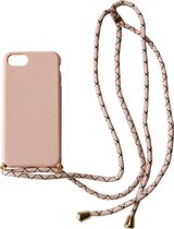 Feeling Peachy Telefoonhoesje met Koord Pink Style - Telefoonhoesje met koord iPhone 7/8 - Telefoonkoord - Backcover met koord -  Hoesje met Koord - Ketting Koord Telefoon -Roze Te