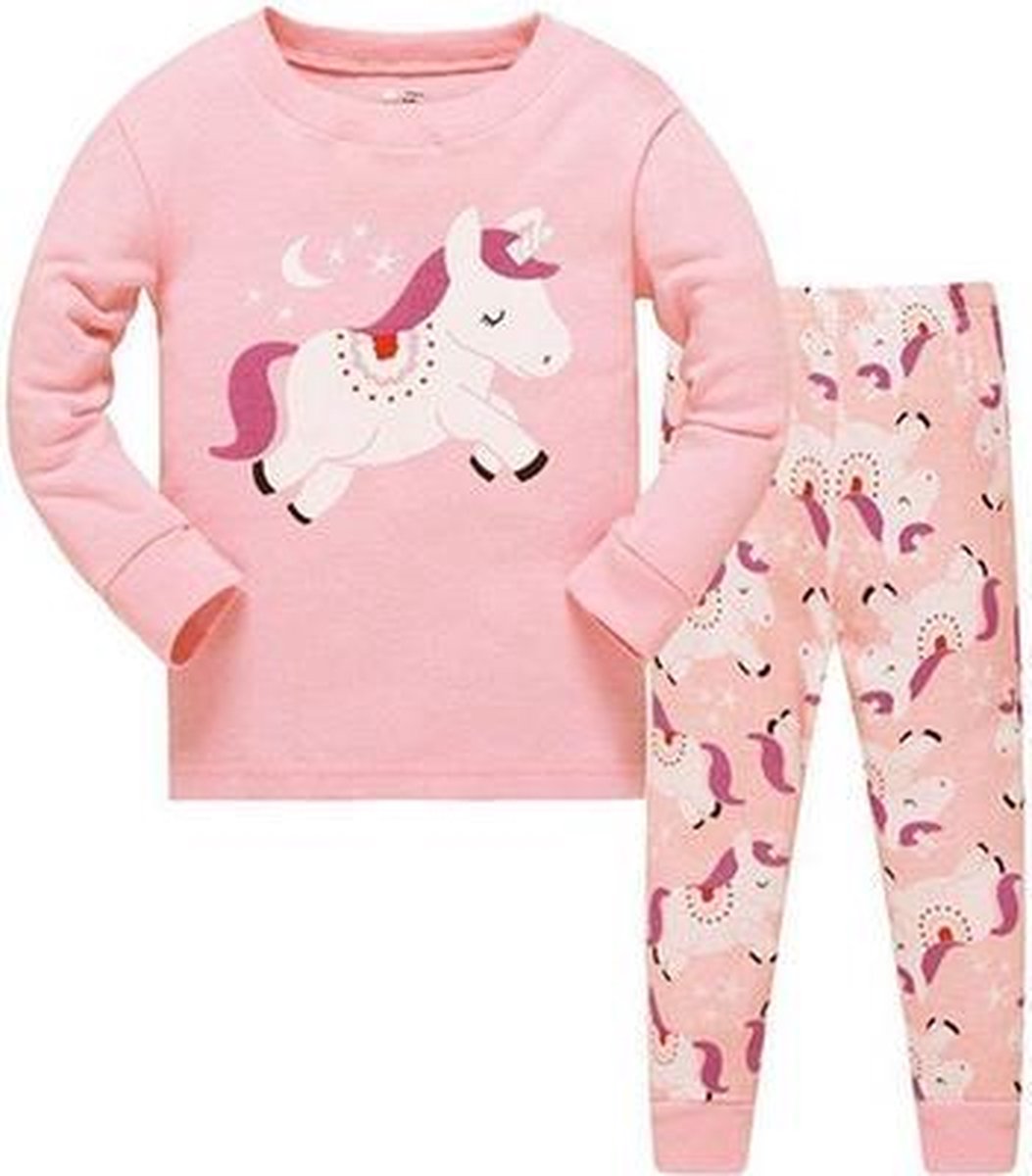 Kinderpyjama Unicorn roos 5-6j | eenhoorn pyjamaset | bol