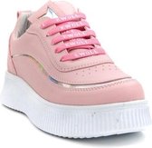 Ewoll Dames Sneaker met hoge zool - roze/zilver - Maat 40