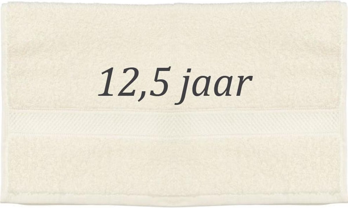 Handdoek - 12,5 jaar - 100x50cm - Creme