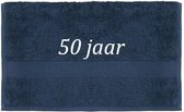 Handdoek - 50 jaar - 100x50cm - Donker blauw
