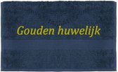 Handdoek - Goudenhuwelijk - 100x50cm - Donker blauw