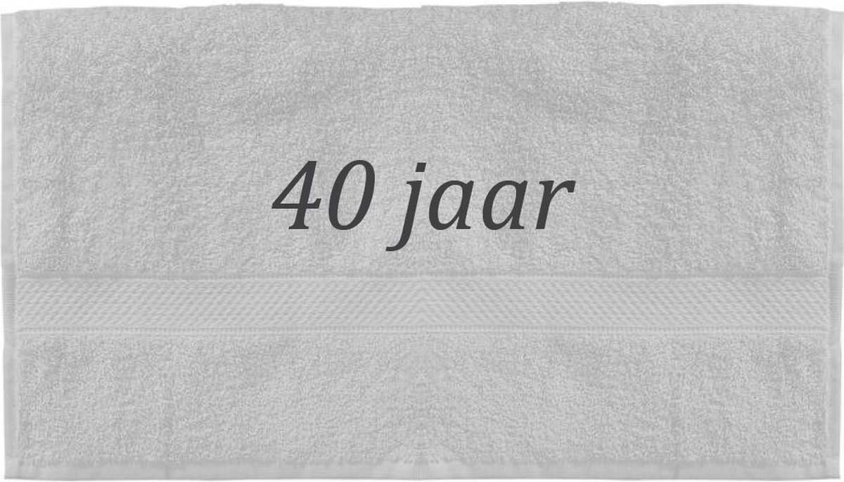 Handdoek - 40 jaar - 100x50cm - Wit
