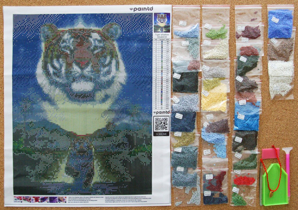 Lion King Tijger Natuur - VIERKANT - 30x40cm - Diamond Painting Volwassenen - Paintd — afbeelding 11