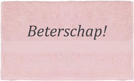 Handdoek - Beterschap - 100x50cm - Roze